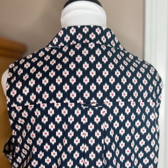 Michael Kors Tie-in-Front Poplin Summer Sleeveless Shirt Dress, Size 14 - Picture 10 of 11